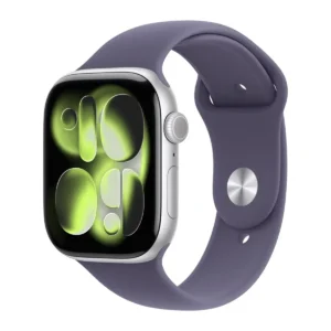 Apple Watch Series 11 GPS Caja de aluminio color plata de 46mm Correa morado M/L